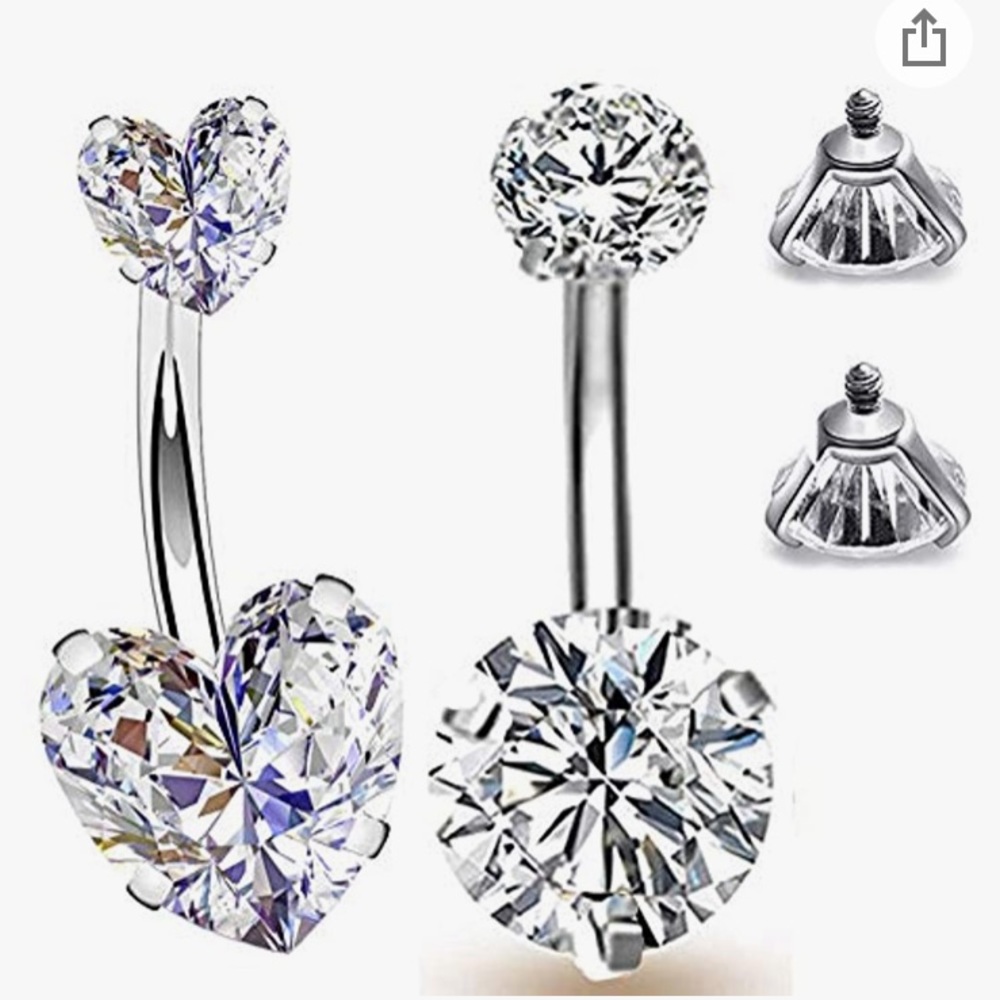 Two belly button rings